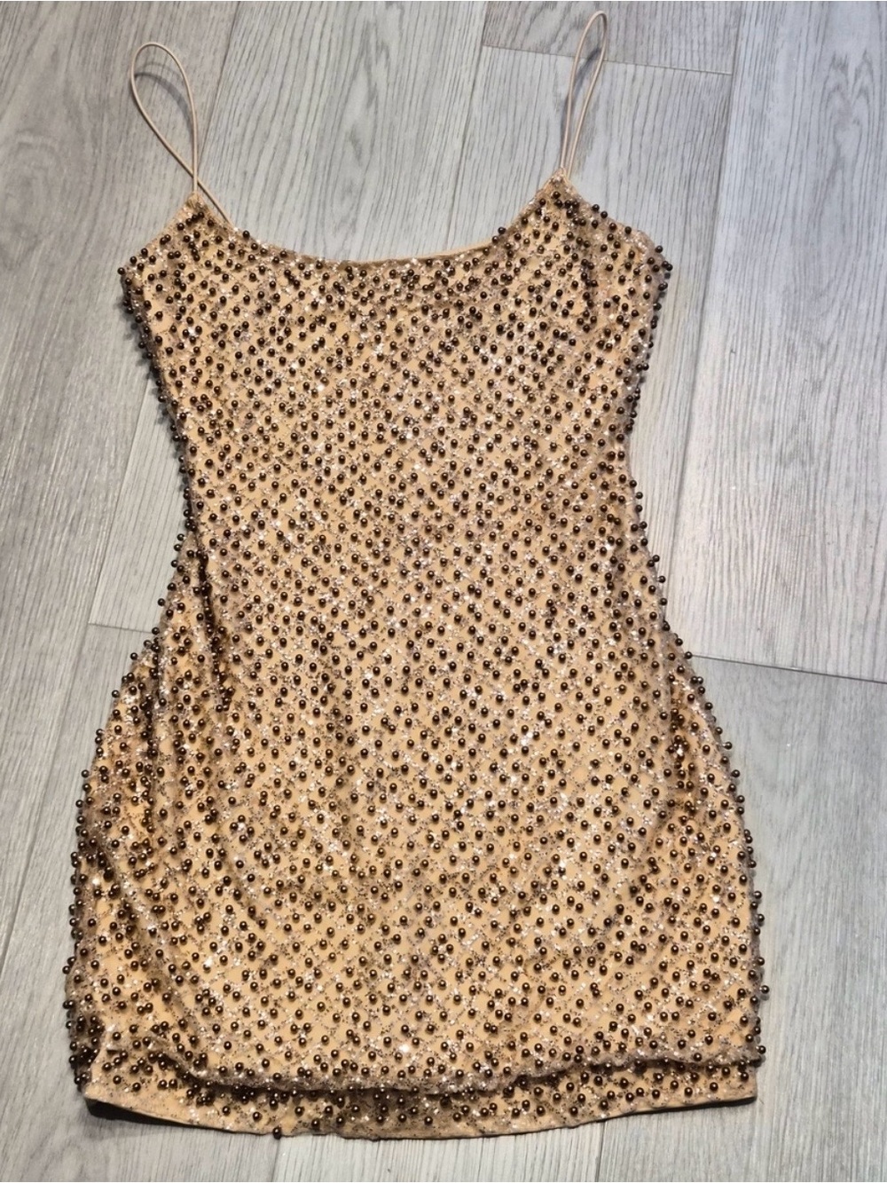 Oh Polly Champagne/Gold Sequin Dress - Picture 4 of 6